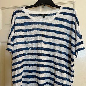 Blue and White Striped Shirt